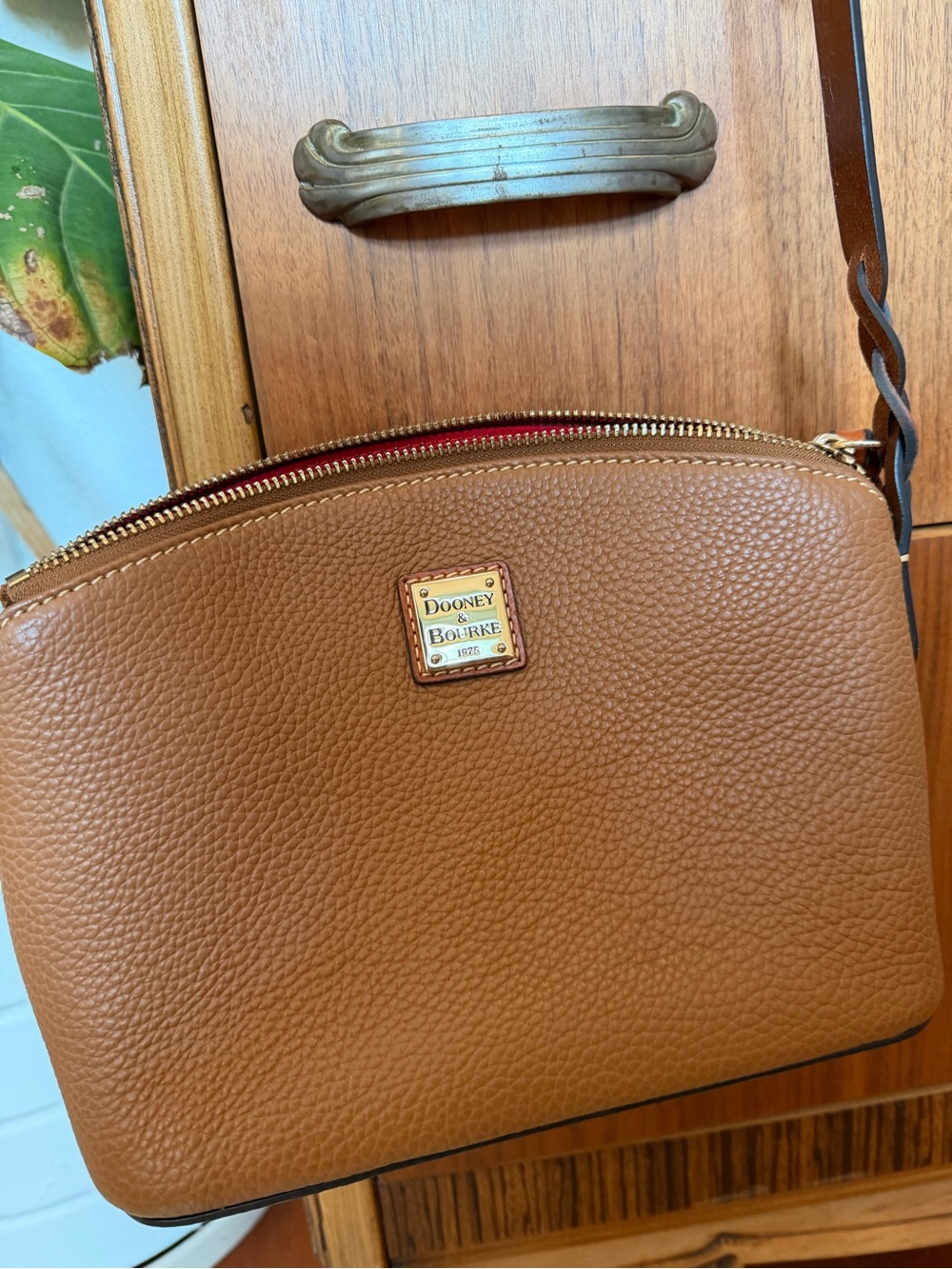 Dooney & Bourke Pebbled Leather Crossbody in Cognac